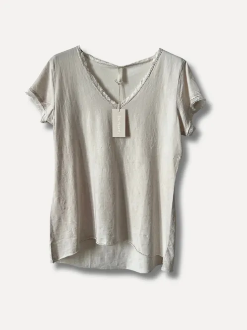 Hovedbilde Beige - Classic V-hals Fringe ...