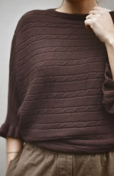 Hovedbilde Brun - Malva 3/4 Genser