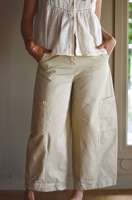 Beige - Jane Bomulls Bukse