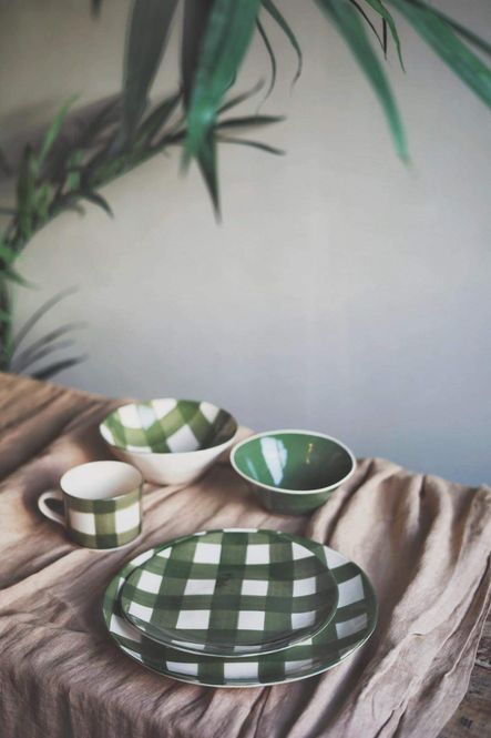 Hovedbilde Grønn - Gingham Skål  