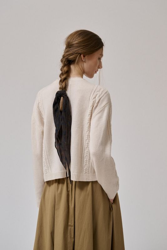 Hvit - Meadow ls cardigan