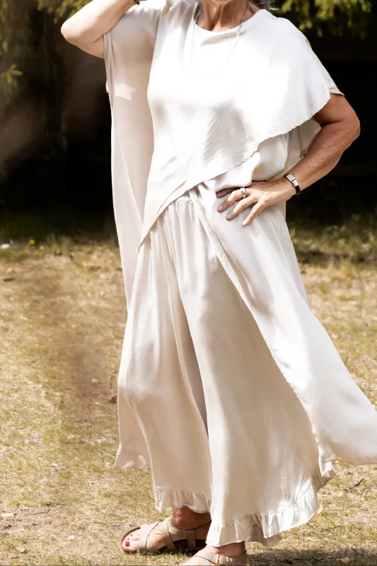Winter cream - Toledo Wrap Viskose Kjole