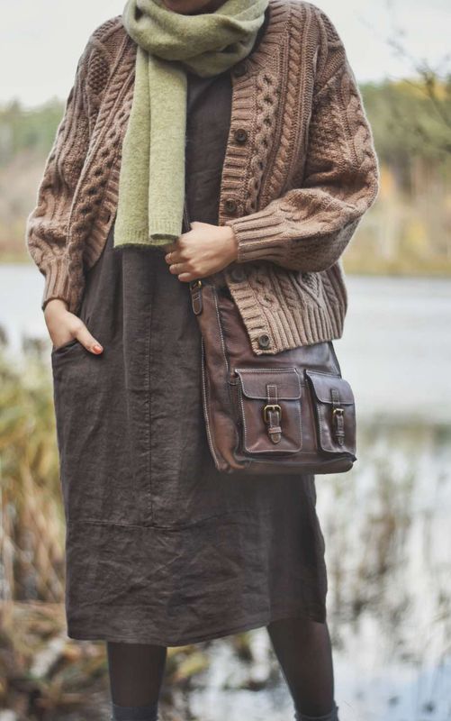 Brown - Dahlia Merino Cardigan 