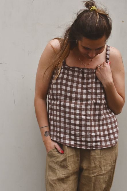 Hovedbilde Brun/Hvit - Devi Singlet