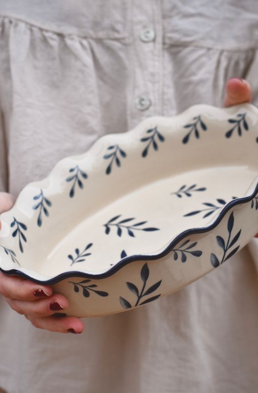 Blå - Oval ovnsform Small