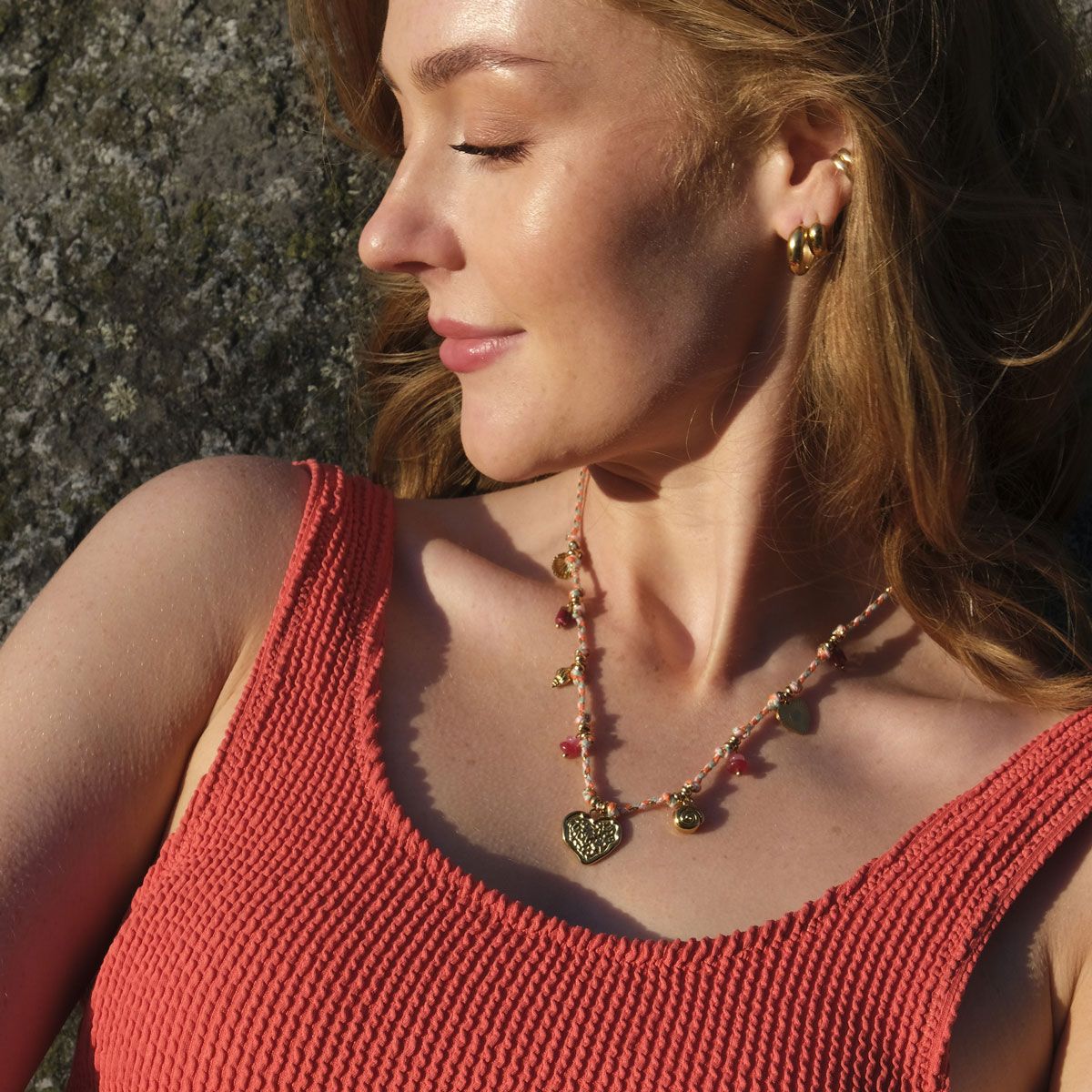 Rosa - Charms Halskjede