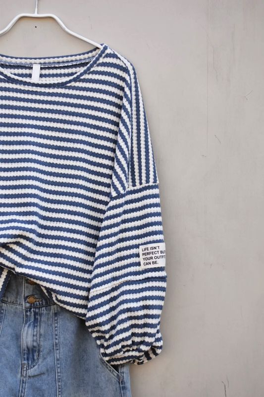 Hvit/denim - Lily Bomulls Genser