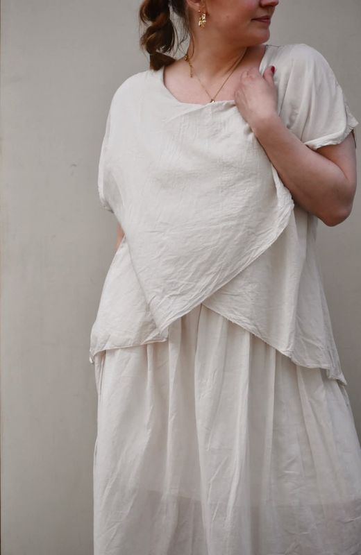 Beige - Simone Bomulls Kjole