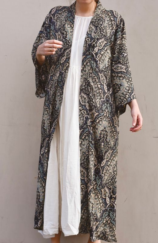Sort/blå - Fay Kimono