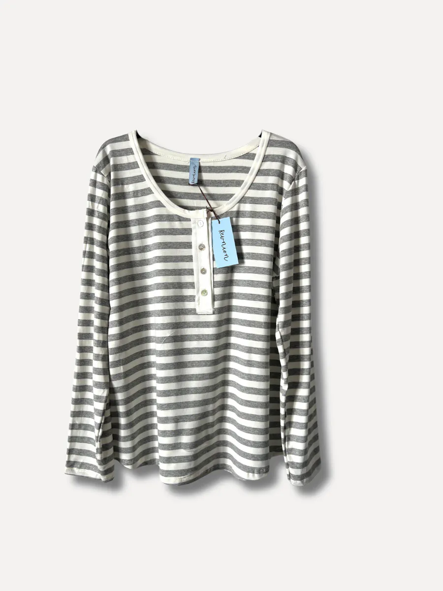 Grey/off white - Grandpa Stripe Genser