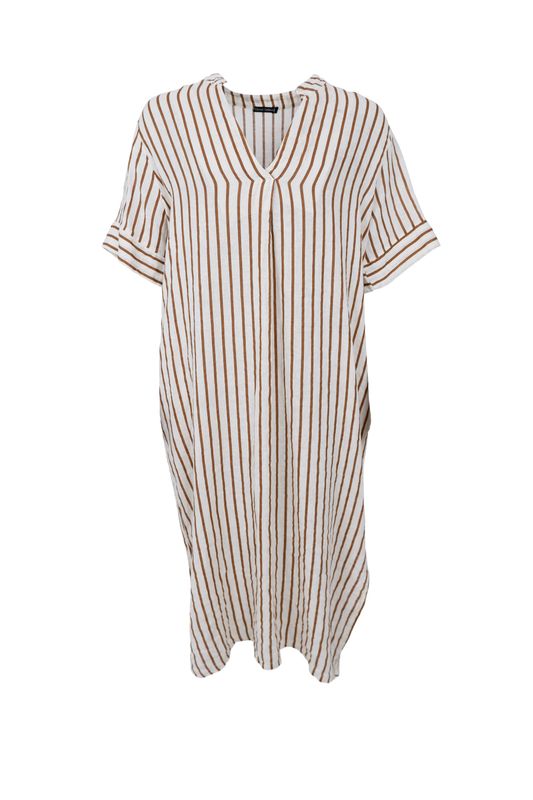 Camel Stripe - Melina Lang Lin Kjole
