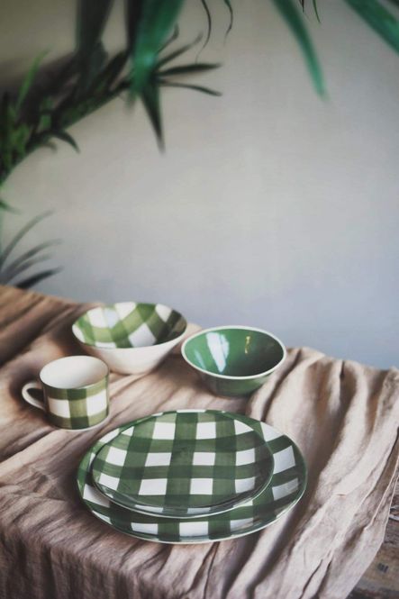 Hovedbilde Grønn - Gingham Skål  