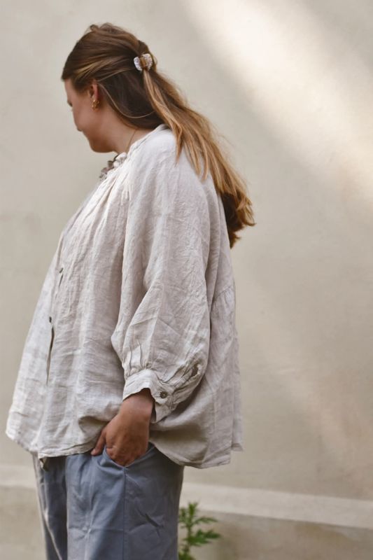Beige - Smooth Linbluse