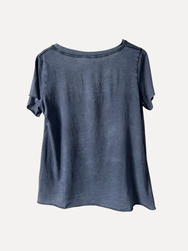 Washed Navy - Classic V T-skjorte