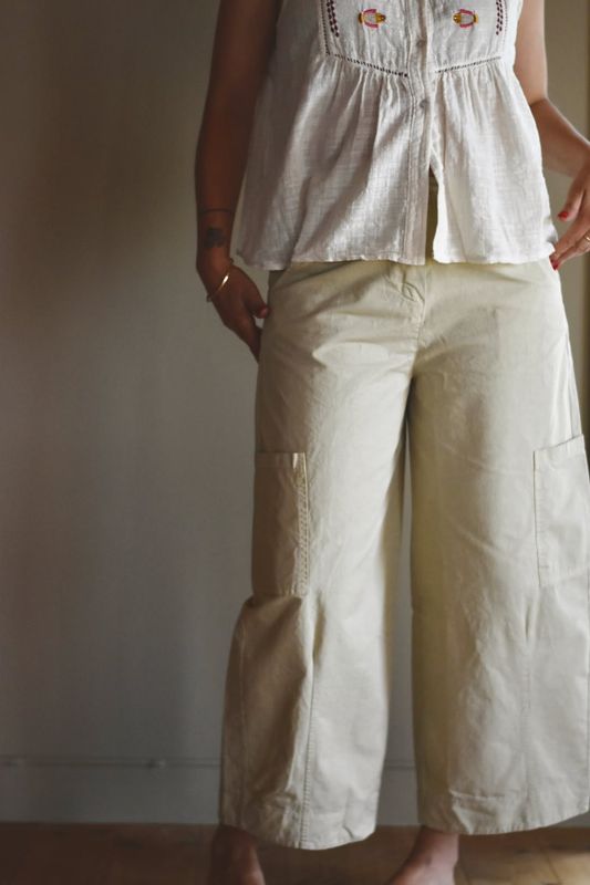 Beige - Jane Bomulls Bukse