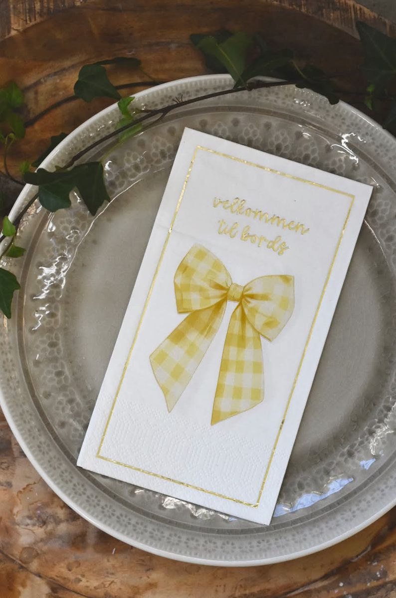Gul Sløyfe - Buffet Serviett