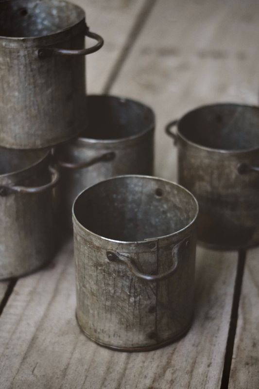 Vintage Metall Potte 