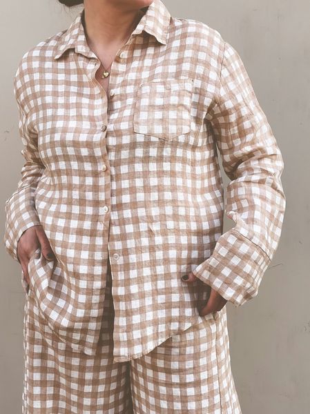 Hovedbilde Beige/Hvit - Fray linskjorte