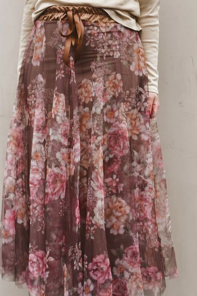 Hovedbilde Brun - Flower Tyllskjørt