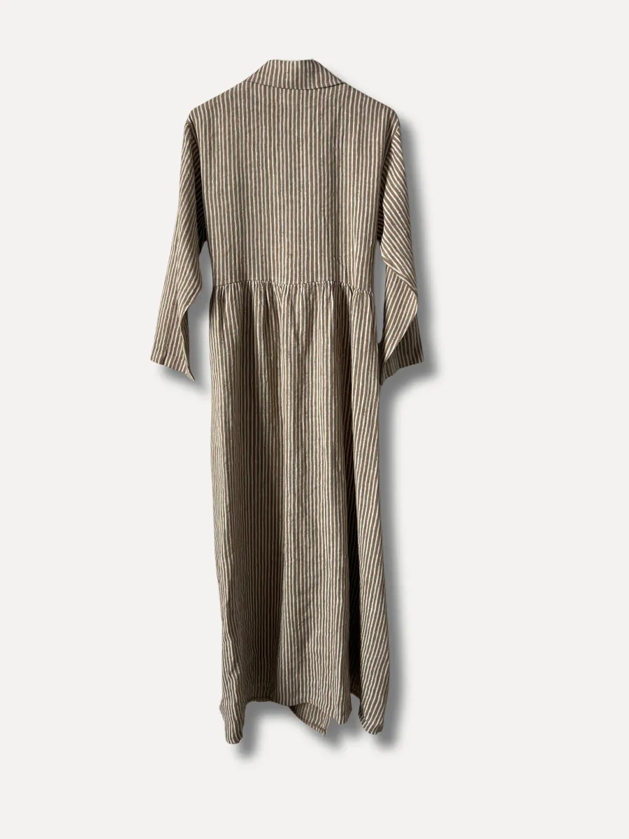 Camel/hvit - Marta Lin Kjole