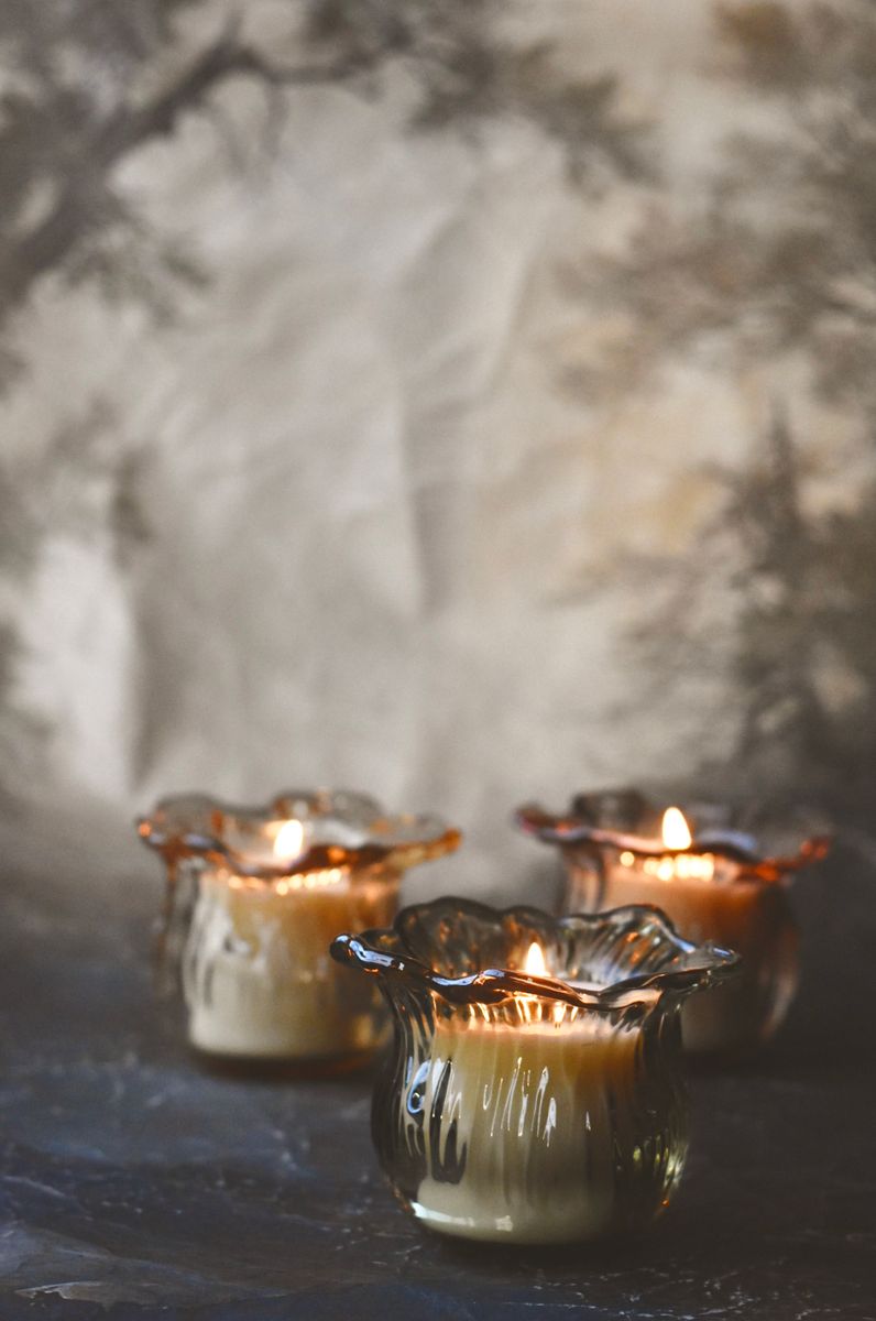 Vanilje - Grønn Blomst Duftlys