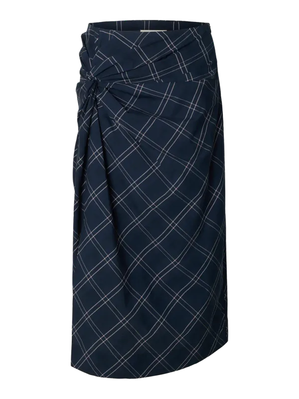 Marine - Slfdelia Twist Midi Skjørt