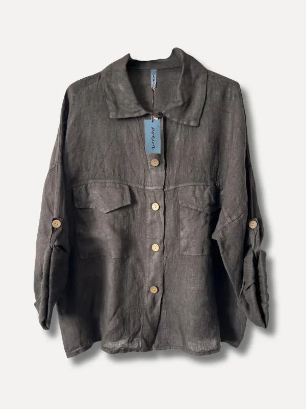 Mocha - Pino Oversized Lin Skjorte